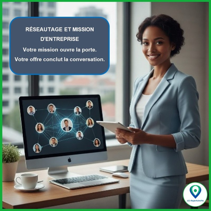 Réseautage et mission d’entreprise votre mission ouvre la porte. votre offre conclut la conversation (aci-rseautageetmission) Réseautage et mission d’entreprise votre mission ouvre la porte. votre offre conclut la conversation