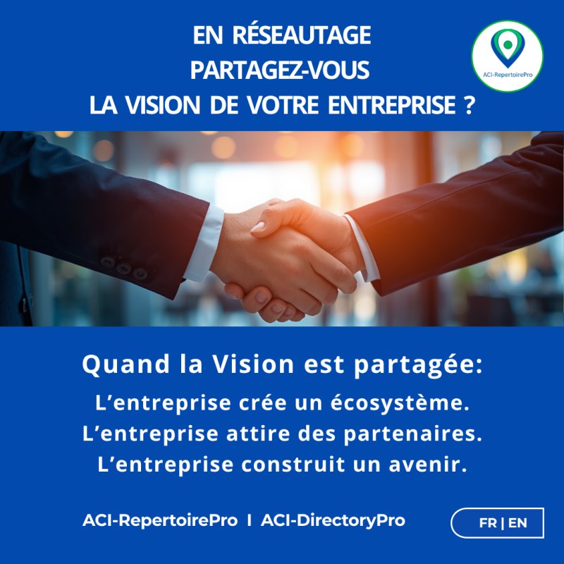 Réseautage et vision d’entreprise le réseautage n’est puissant que lorsqu’il sert une vision. (1-aci-reseautage-vision) Réseautage et vision d’entreprise le réseautage n’est puissant que lorsqu’il sert une vision.